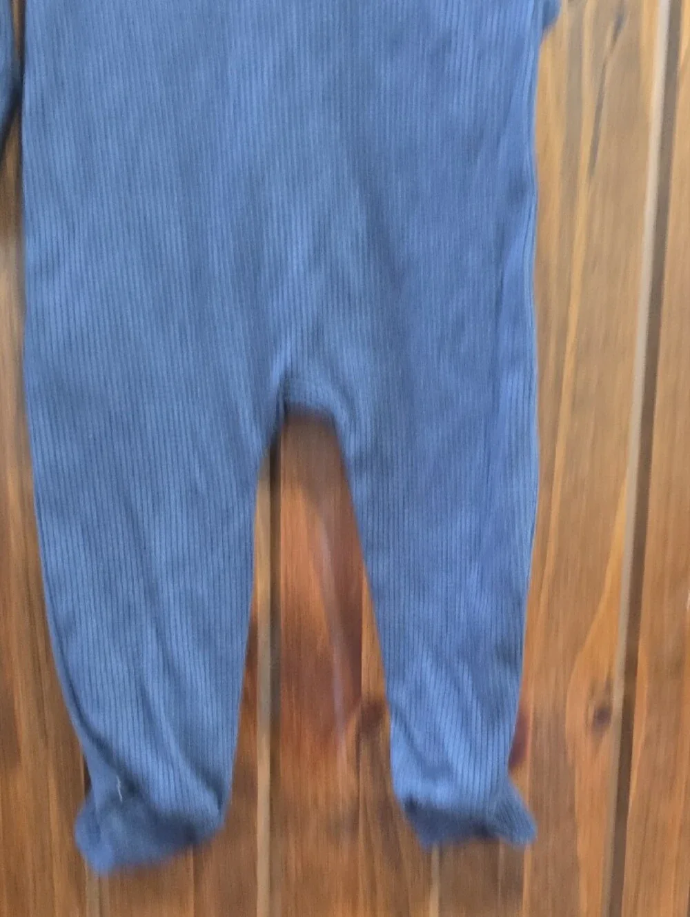 GAP Navy Ribbed Footed One-Piece with Embroidered Bear